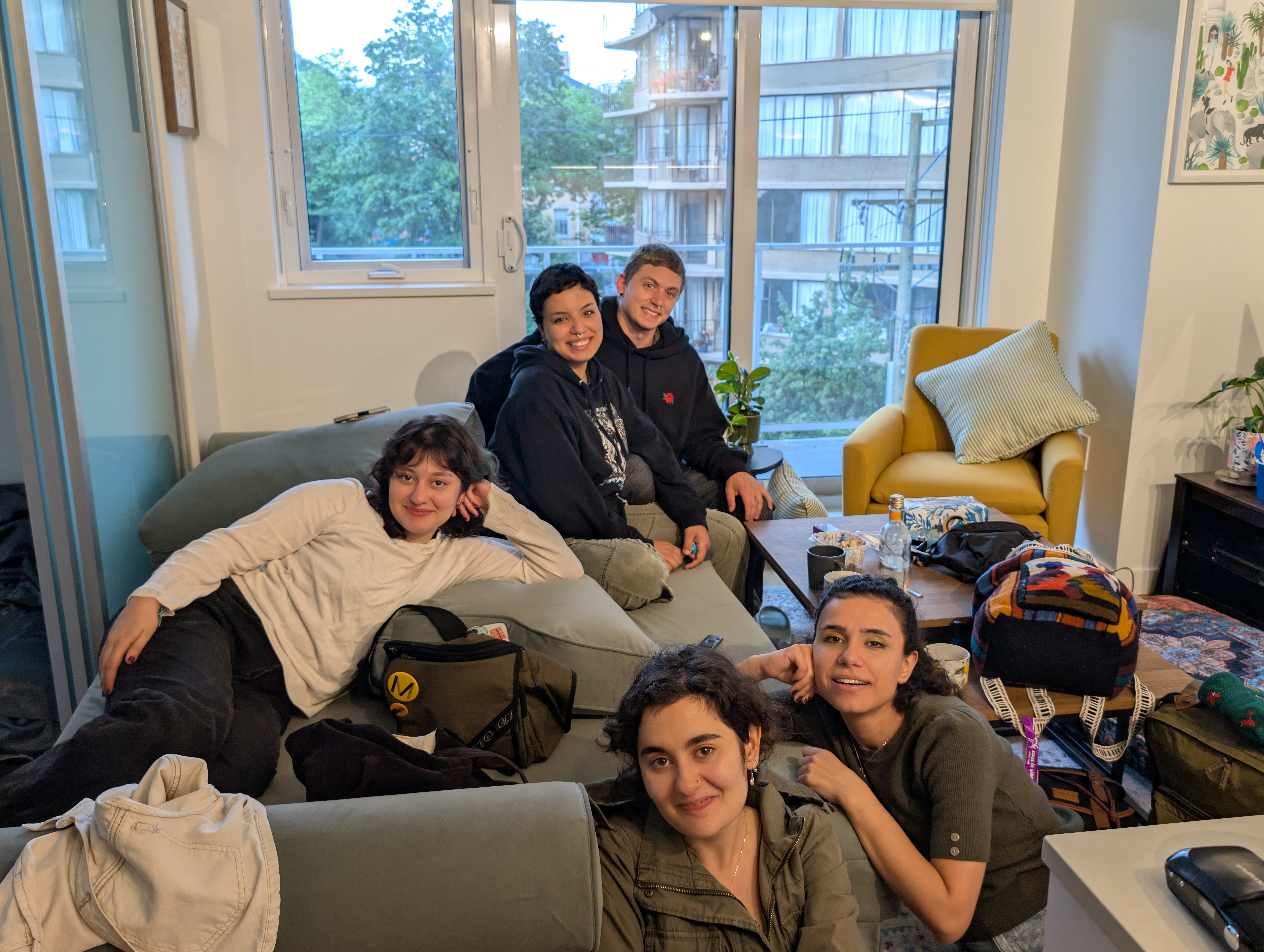 With friends