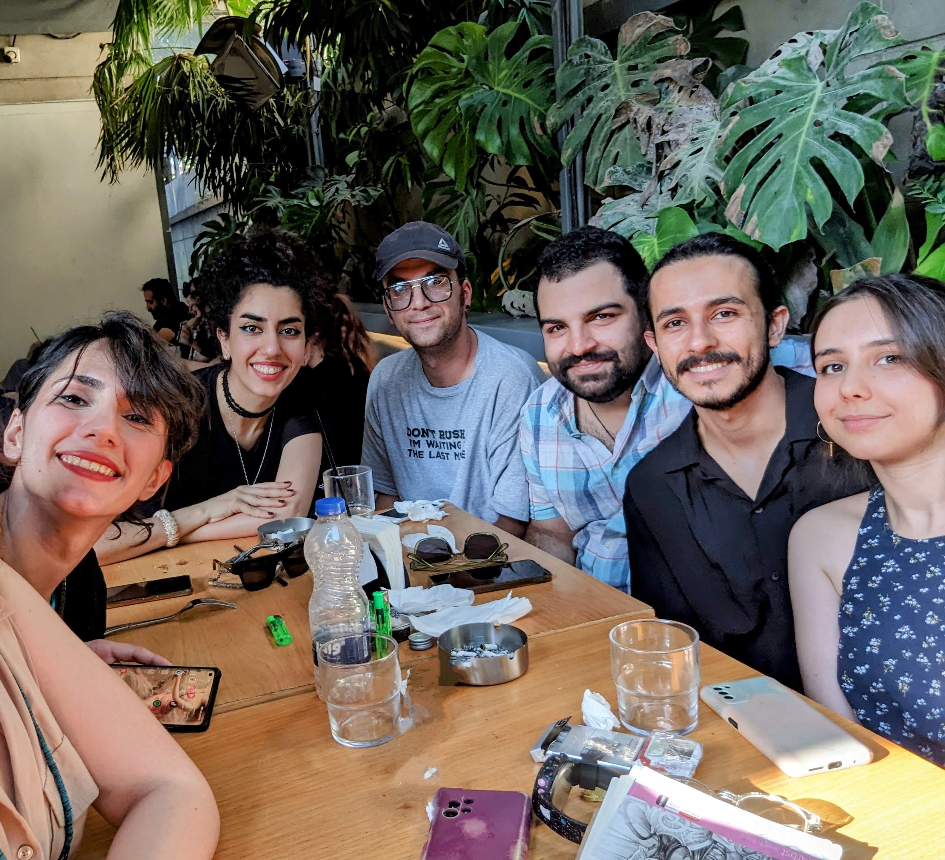 With friends